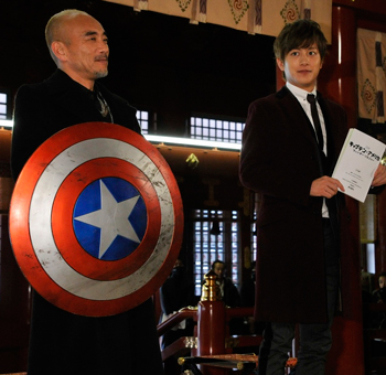 竹中直人と溝端淳平『キャプテン・アメリカ』続編の大ヒット祈願