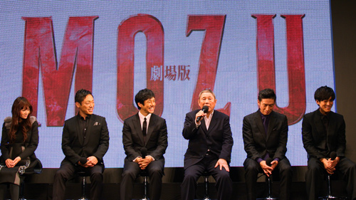 左から真木よう子、香川照之、西島秀俊、ビートたけし、伊勢谷友介、松坂桃李