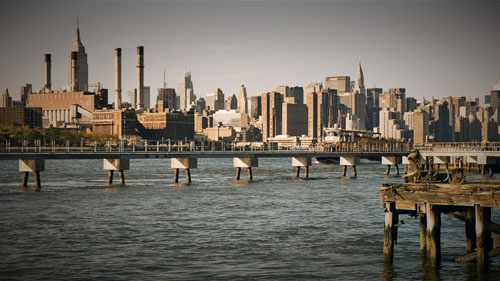 ブルックリンからの景観、映画『ニューヨーク 眺めのいい部屋売ります』より