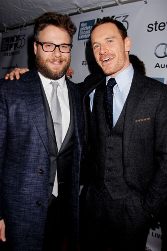 セス・ローゲンとマイケル・ファスベンダー、53rd NYFF Centerpiece Night Gala Presentation of "STEVE JOBS"にて