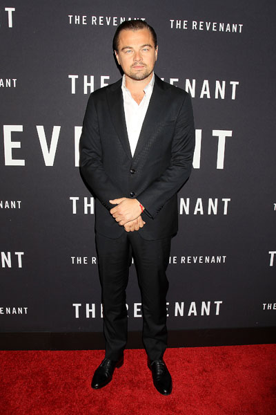 レオナルド・ディカプリオ、映画『レヴェナント：蘇えりし者』ニューヨークプレミアのフォトコールにて