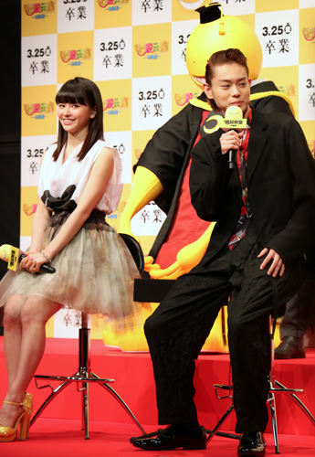 「アクションシーンで山田涼介の背中がピキーン！」と相手役の菅田将暉が反省、映画『暗殺教室～卒業編～』完成披露会見にて