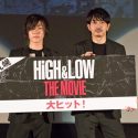 青柳翔（右）、早乙女太一、映画『HiGH&LOW THE MOVIE』初日舞台あいさつ＠札幌シネマフロンティアにて