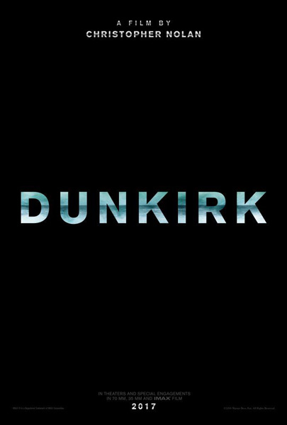 映画『ダンケルク（原題）』（クリストファー・ノーラン監督）ティザービジュアル