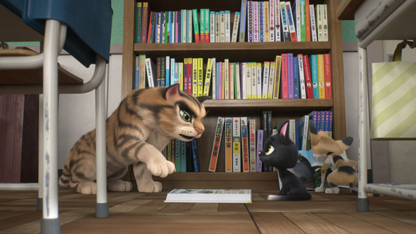 イッパイアッテナから教養の大切さを教えられるルドルフ、映画『ルドルフとイッパイアッテナ』より