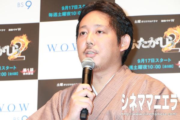 入江悠、WOWOW連続ドラマW「ふたがしら2」完成披露試写会にて