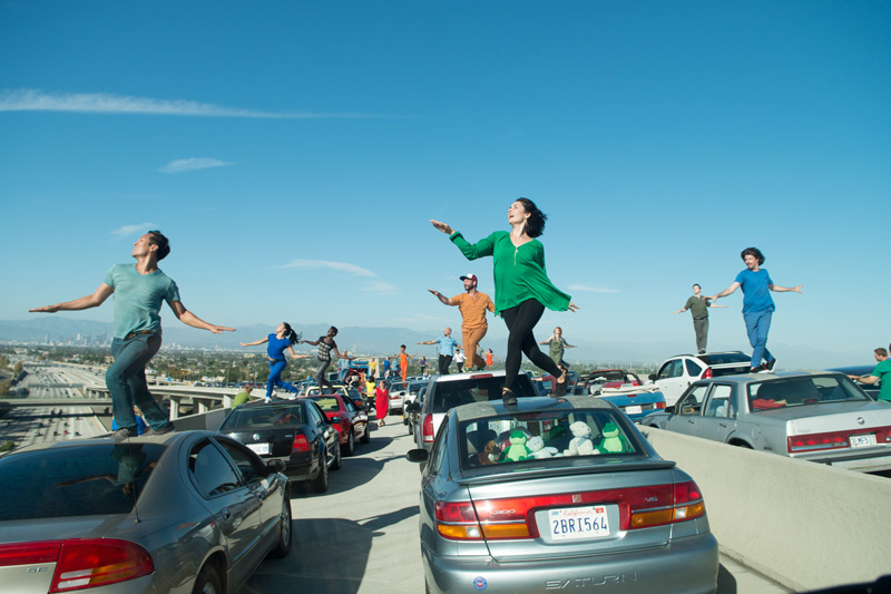 105フリーウェイと110フリーウェイの交差点