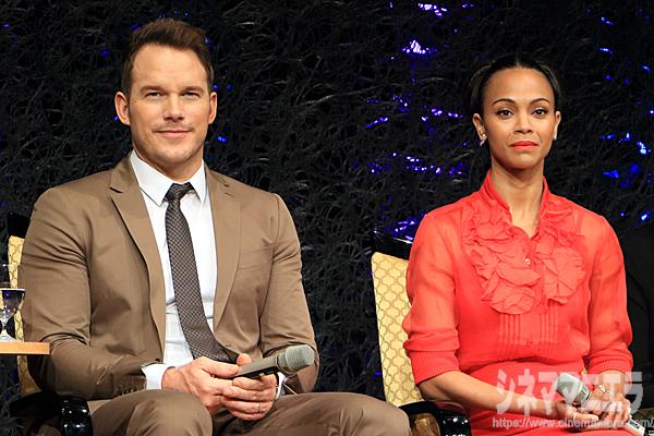 クリス・プラット、ゾーイ・サルダナ、来日記者会見にて