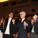 スティーブン・ノムラ・シブル監督と坂本龍一、公式上映にて