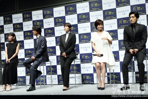 会見に参加した永田監督、桐谷健太、中谷美紀、国仲涼子、大谷亮平