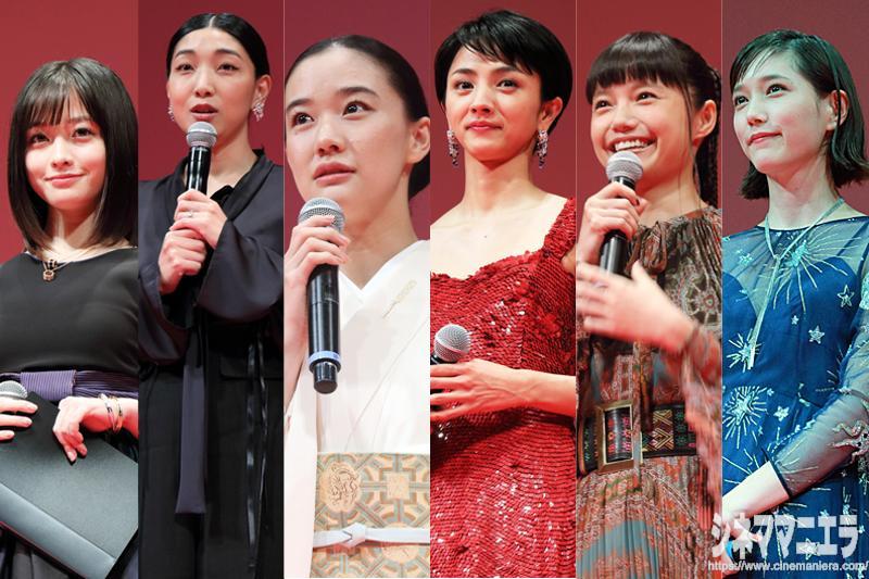 左から橋本、安藤、蒼井、満島、宮﨑、本田