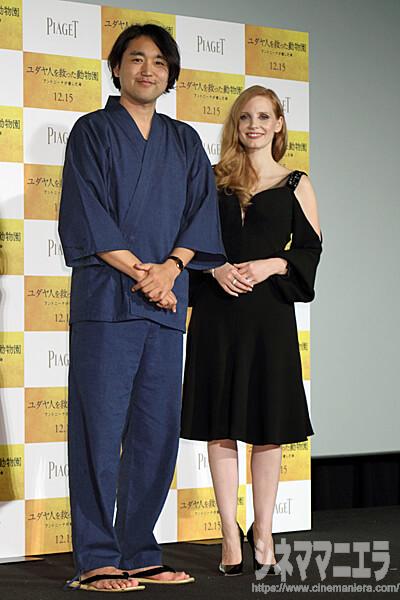 竹田双雲氏とジェシカ・チャステインさん