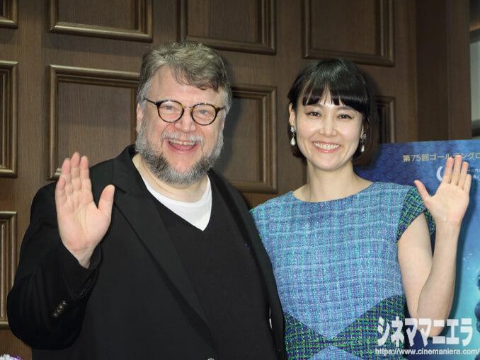 ギレルモ・デル・トロ監督、菊地凛子さん、映画『シェイプ・オブ・ウォーター』来日会見にて