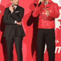 斎藤工と池内博之の全身写真、映画『マンハント』ジャパンプレミア舞台挨拶にて