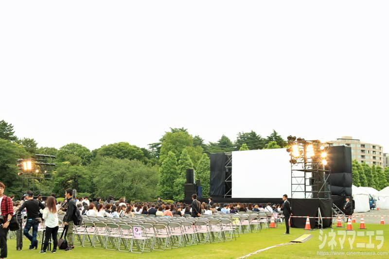 映画『羊と鋼の森』森を感じる試写会舞台挨拶＠東京・新宿御苑「イギリス風景式庭園」実施前の様子
