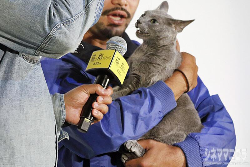 グリグリ、一言ご挨拶を求めると絶妙なタイミングで「ニャーン！」と鳴き声を披露！